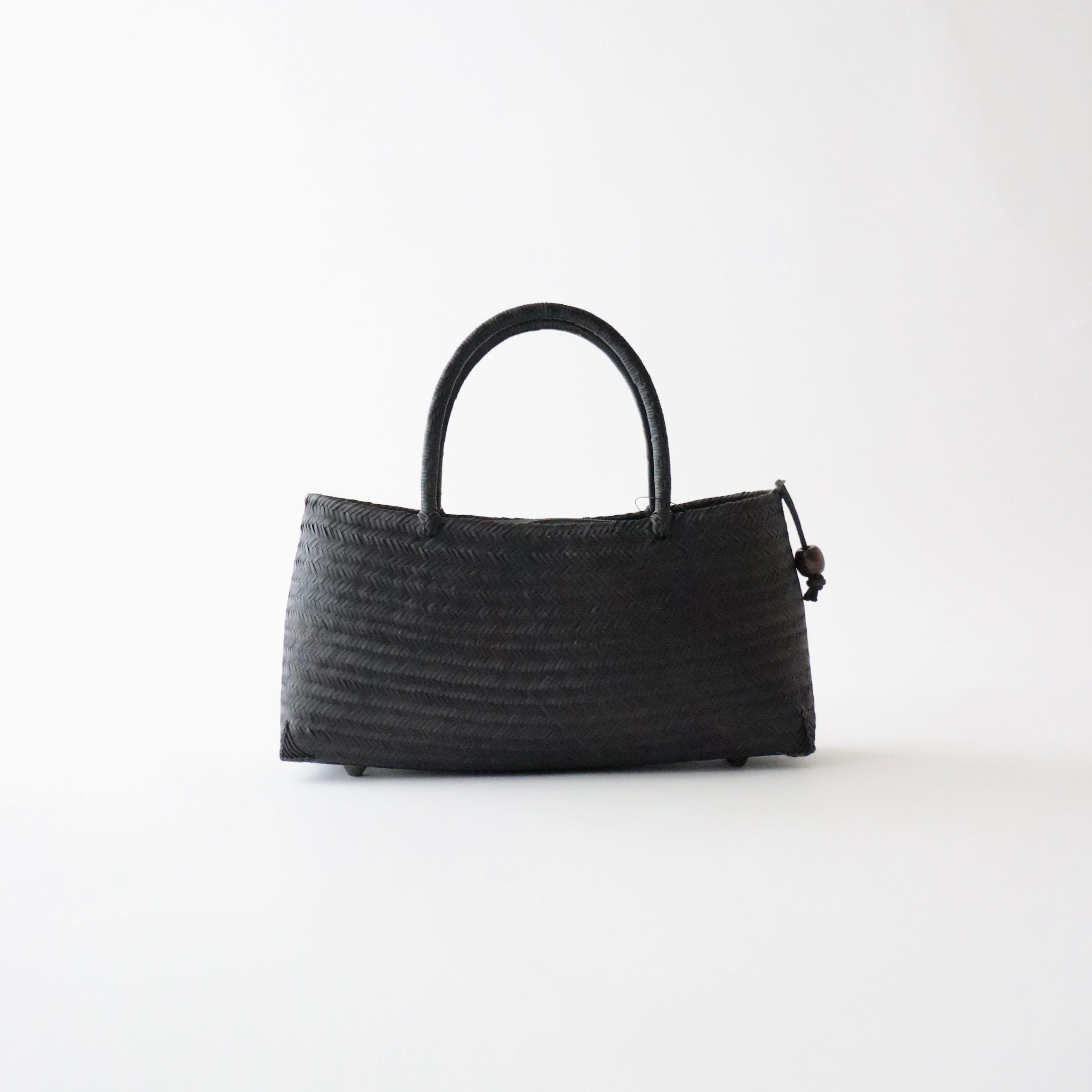竹バッグ「竹編横長 - blk」和小物さくら