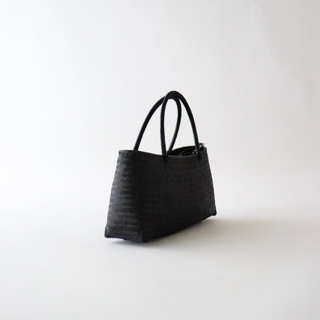 竹バッグ「竹編横長 - blk」和小物さくら