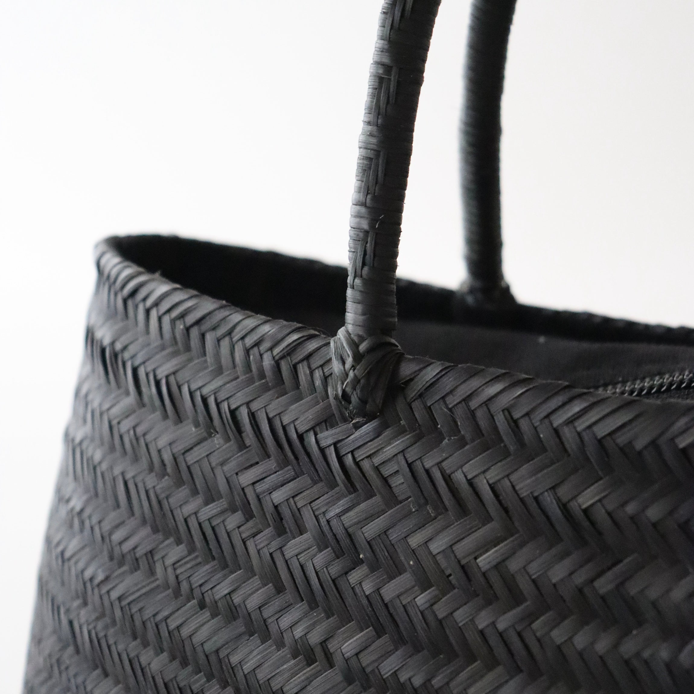 竹バッグ「竹編横長 - blk」和小物さくら